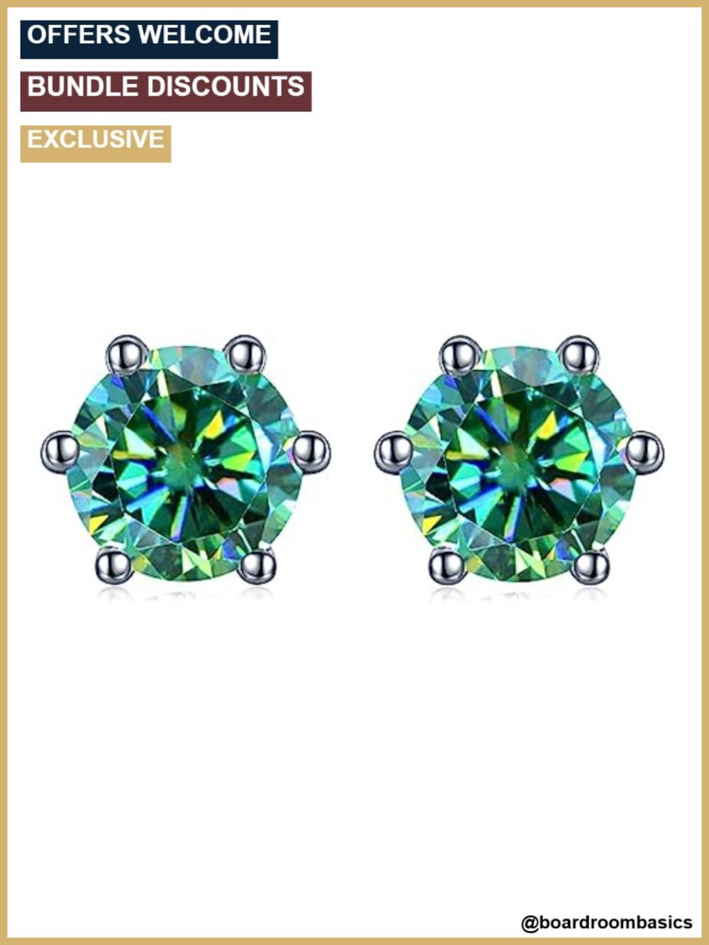 Moissanite Stud Earrings 925 Sterling Silver 18k White Gold Plated Dainty